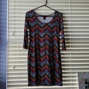 Hot Kiss Long Sleeved Printed Dress